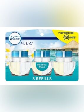 Febreze Odor-Fighting Fade Defy Plug Air Refill - Bora Bora - 0.87 fl oz/3pk